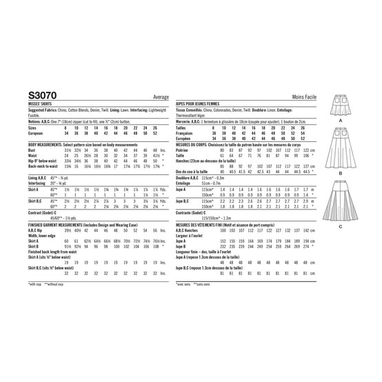Simplicity Women’s Skirt Sewing Pattern S3070 (18-26) image number 4
