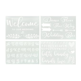 Wedding Sign Stencils 4 Pack