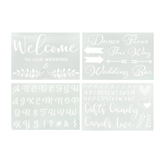 Wedding Sign Stencils 4 Pack image number 1