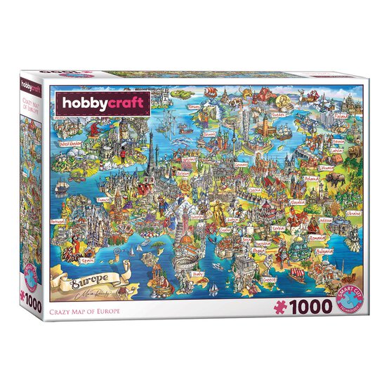 Crazy Map of Europe Jigsaw Puzzle 1000 Pieces image number 1
