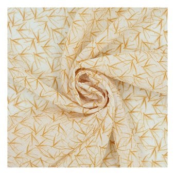 Tan Bamboo Crinkle Print Fabric by the Metre