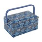 Blue Woodblock Floral Medium Sewing Box image number 1