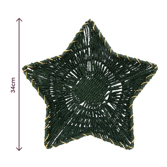 Green Star Wicker Basket 34cm image number 4