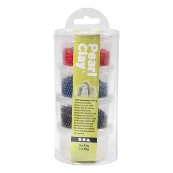 Blue Red and Black Pearl Clay 25g 3 Pack