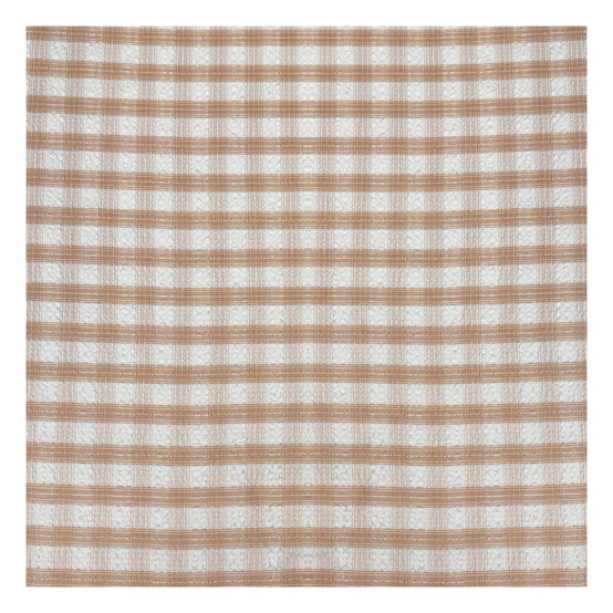 Cream Check Gingham Fabric by the Metre image number 2