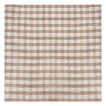 Cream Check Gingham Fabric by the Metre image number 2