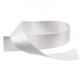 White Double-Faced Satin Ribbon 24mm x 5m image number 2