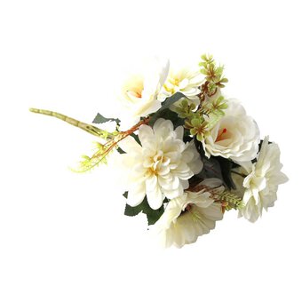 Cream Dahlia Gerbera Bouquet 43cm