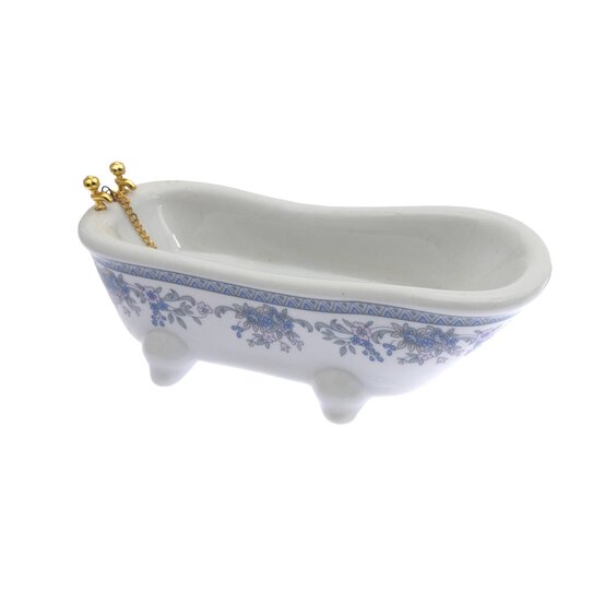 Doll&rsquo;s House Blue Floral Ceramic Bathroom Set 3 Pieces image number 4