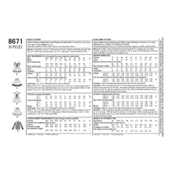 Simplicity Women's Costume  Sewing Pattern 8671 (D5 4-12)