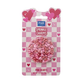 PME Pink Heart Sprinkle Charms 25g 
