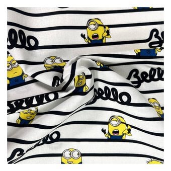 Striped Minions Cotton Fabric by the Metre