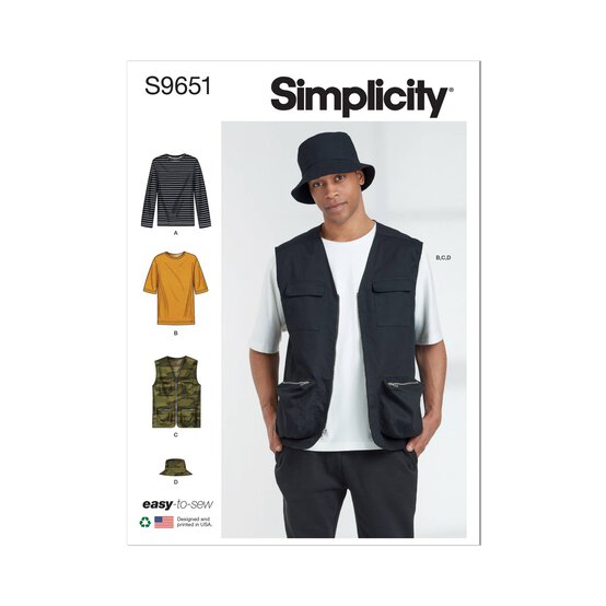 Simplicity Men&rsquo;s Shirt Sewing Pattern S9651 (44-52) image number 1