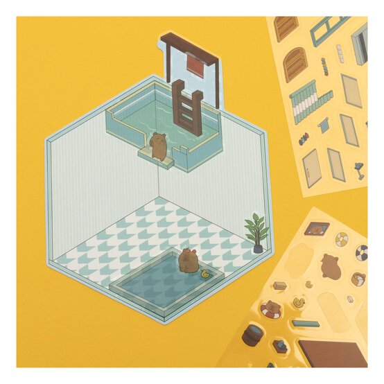 Mini Capybara Bathroom Scene Stickers image number 3