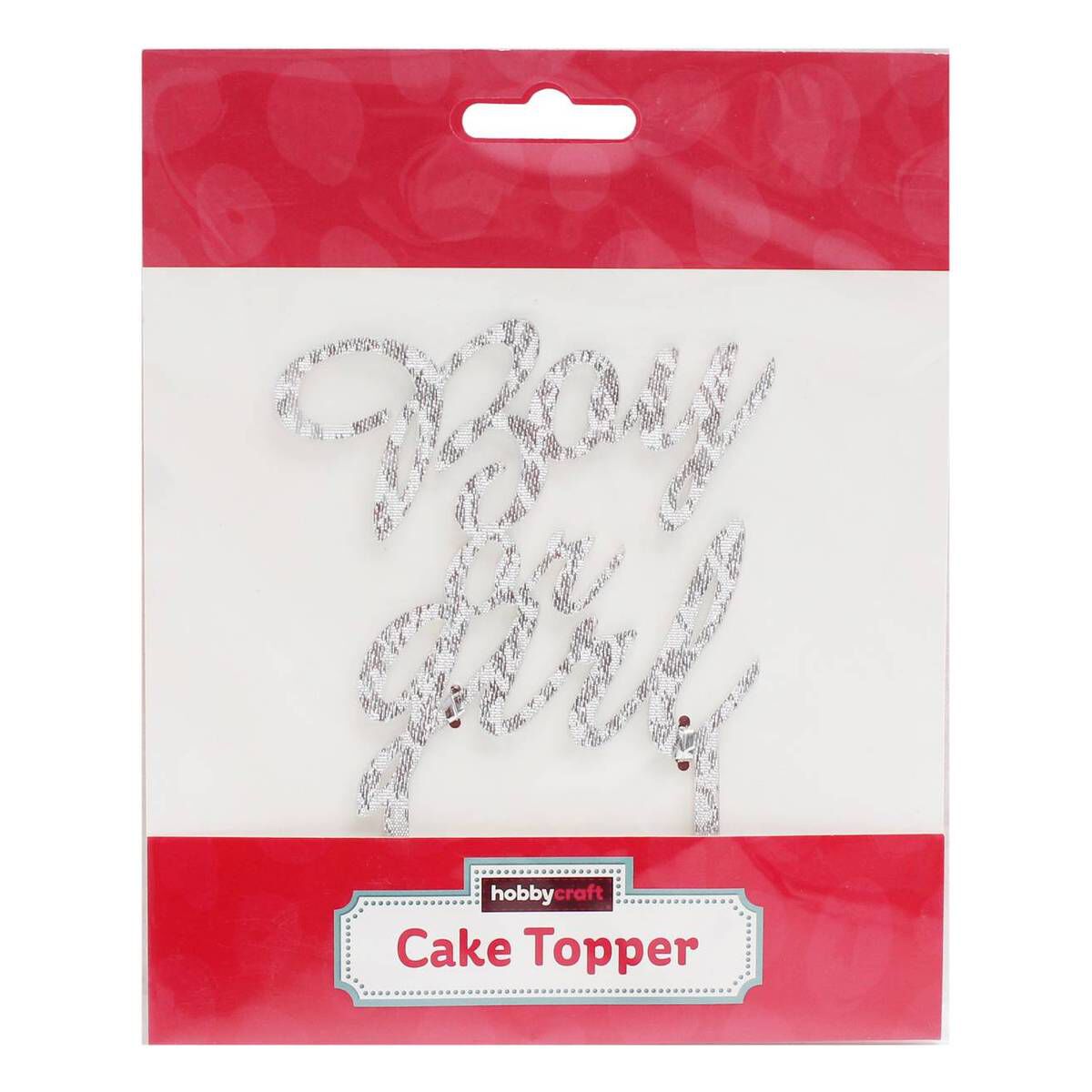 Silver Boy or Girl Cake Topper Hobbycraft