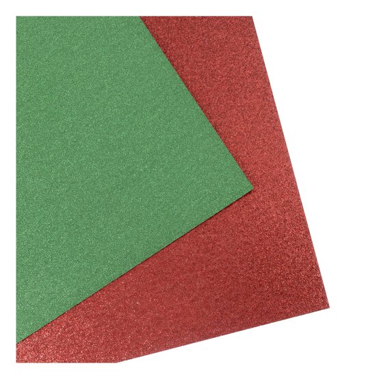 Green and Red Glitter Card A4 16 Pack image number 2