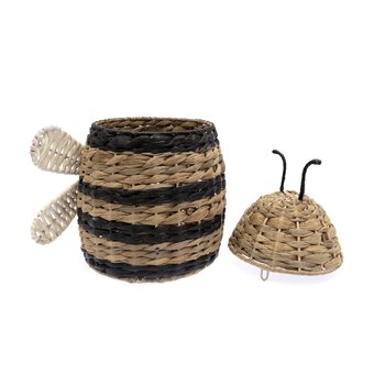 Natural Bee Basket with Lid