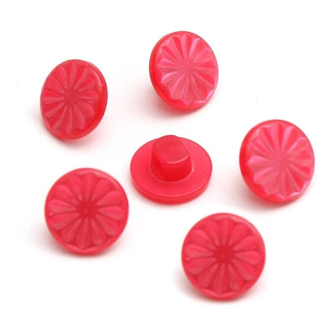 Hemline Red Round Shanked Buttons 11.25mm 6 Pack image number 1