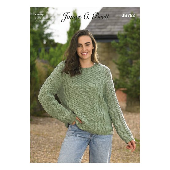 James C Brett Chunky Jumper Pattern JB752 image number 1