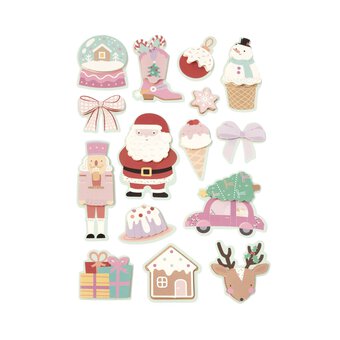 Pink Christmas Sticker Toppers