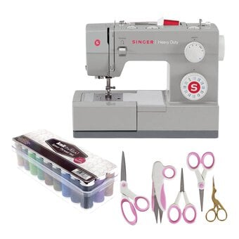 Singer 4423 Heavy Duty Sewing Machine, Threads and Scissors Bundle