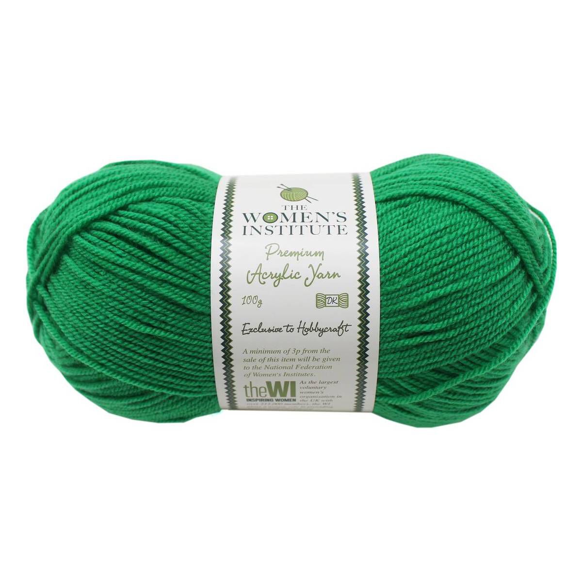 Women’s Institute Green Premium Acrylic Yarn 100g Hobbycraft