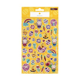 Bunny and Carrot Holographic Stickers 