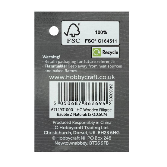 Wooden Filigree Hanging Letter Z 12cm image number 6