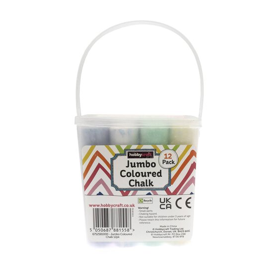 Jumbo Coloured Chalks 12 Pack  image number 1