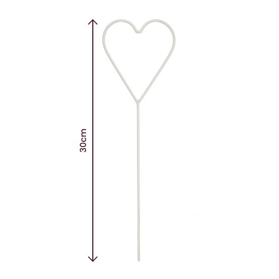 White Wire Heart Wand 30cm  image number 4
