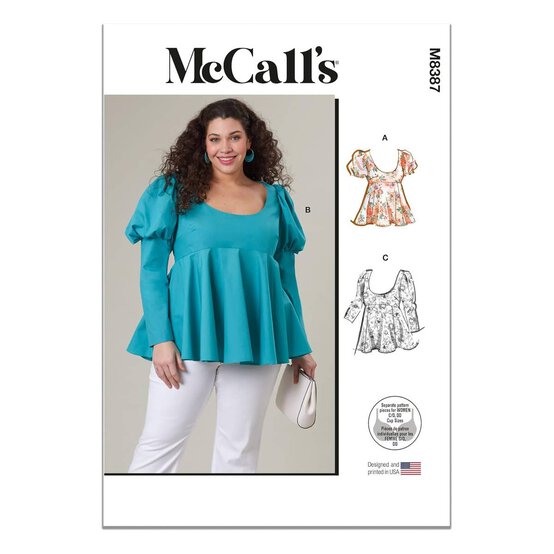 McCall's Women's Tops  Sewing Pattern M8387 (W2 20W-28W) image number 1