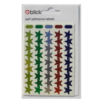 Blick Coloured Stars Labels 90 Pack Metallic