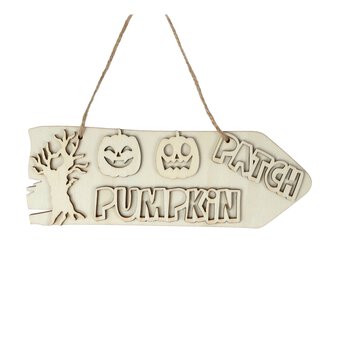 Pumpkin Patch Wooden Halloween Plaque