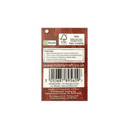 Merry Christmas Wooden Crate on Wheels 30cm image number 5