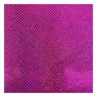 Pink Anaconda Holo Foil Poly Spandex Fabric by the Metre