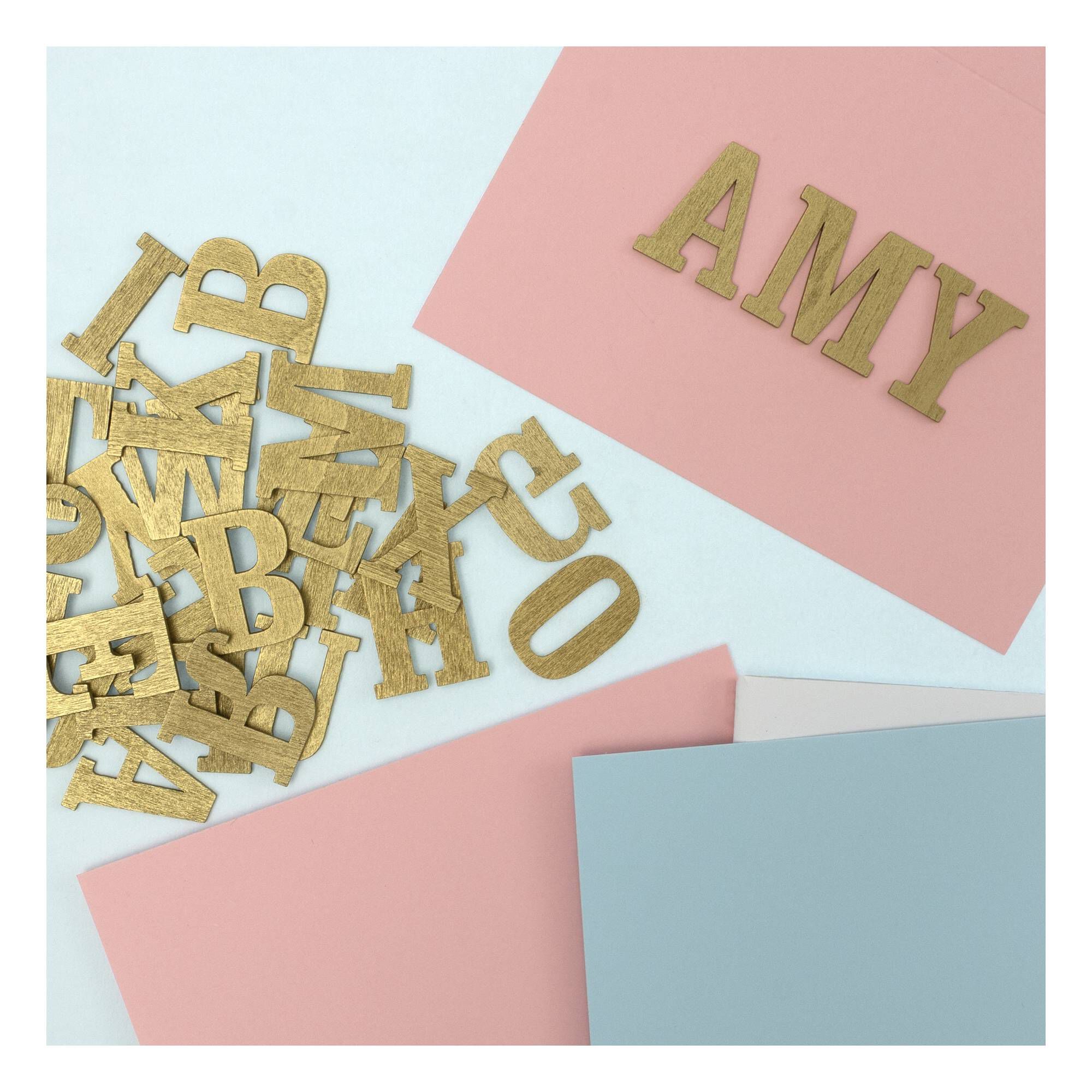 Gold Wooden Letters 52 Pieces | Hobbycraft