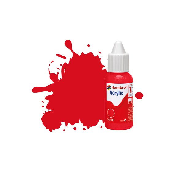 Humbrol 19 Red Gloss Acrylic Paint Dropper 14ml  image number 1