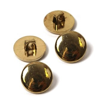 Hemline Gold Metal Blazer Button 4 Pack