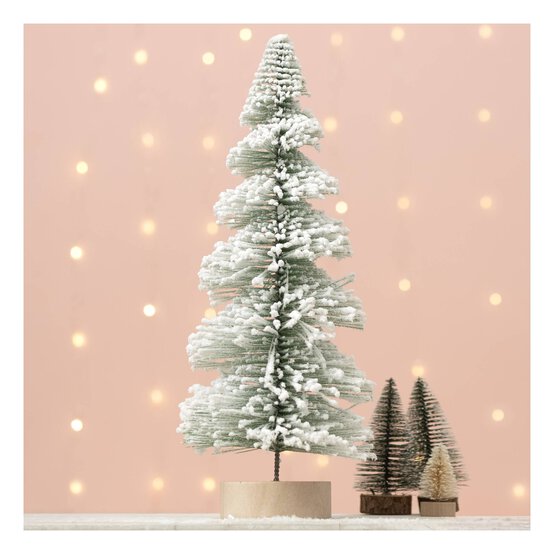 Green Bottle Brush Tree with Snow 33cm image number 1