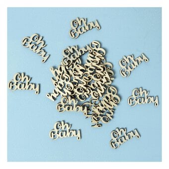 Create & Celebrate Oh Baby Wooden Confetti 24 Pack