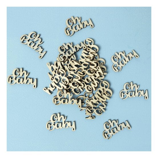 Create & Celebrate Oh Baby Wooden Confetti 24 Pack image number 2