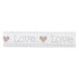 Grey and Gold Love Satin Ribbon 16mm x 4m image number 2