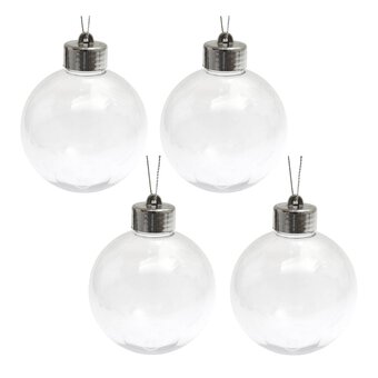 Hanging Fillable Baubles 8cm 4 Pack