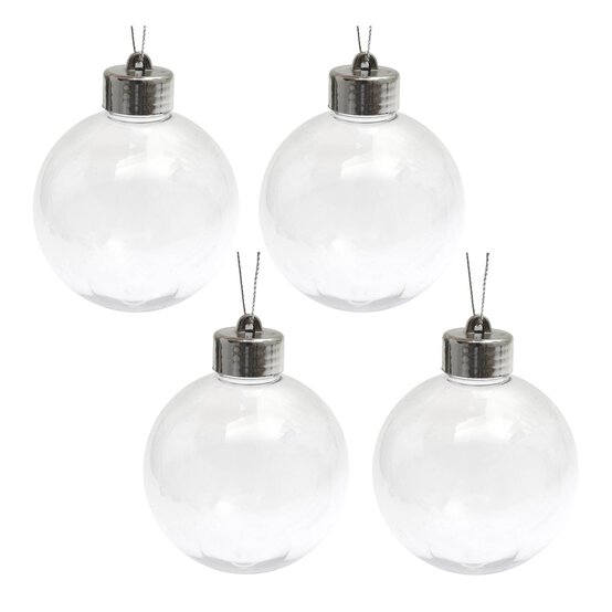 Hanging Fillable Baubles 8cm 4 Pack image number 2