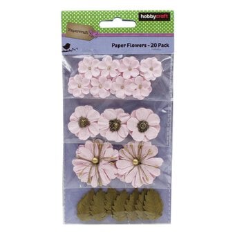 Pale Pink Paper Flowers 20 Pack image number 2