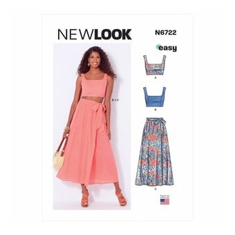 New Look Women's Top and Skirt Sewing Pattern 6722 (6-18)