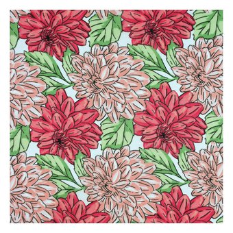 Brown and Pink Ditsy Floral Brushed Print Fabric by the Metre