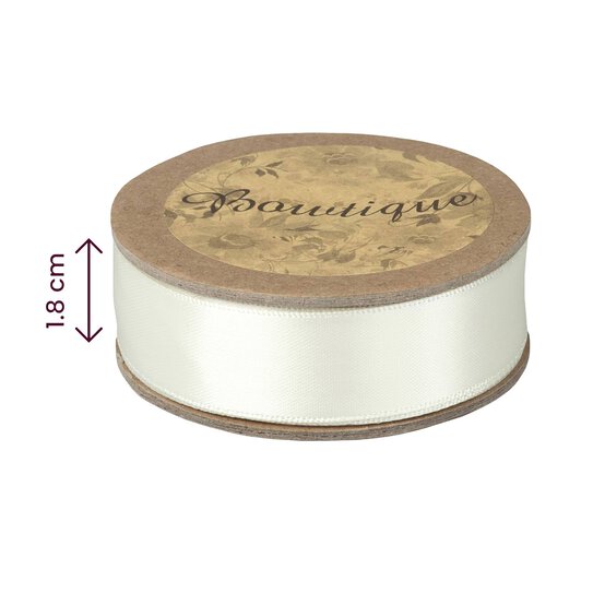 Antique White Double-Faced Satin Ribbon 18mm x 5m image number 4