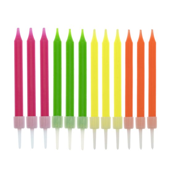 Neon Candles 12 Pack image number 1