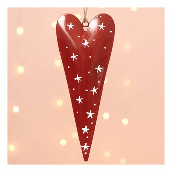 Hanging Red Heart Decoration 20cm